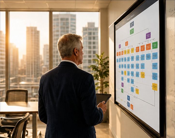 Executive creating a visual wealth map